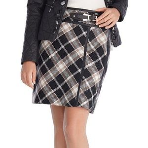 WHBM PLAID FAUX WRAP SKIRT size 2p